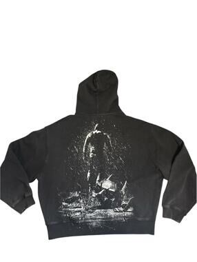 YoungLA Black Graphic Hoodie with Batman Logo and Back Print